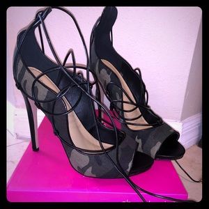 Cameo laced up heels